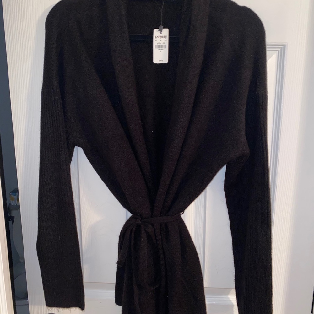 NWT EXPRESS BLACK CARDIGAN WITH WAIST TIE